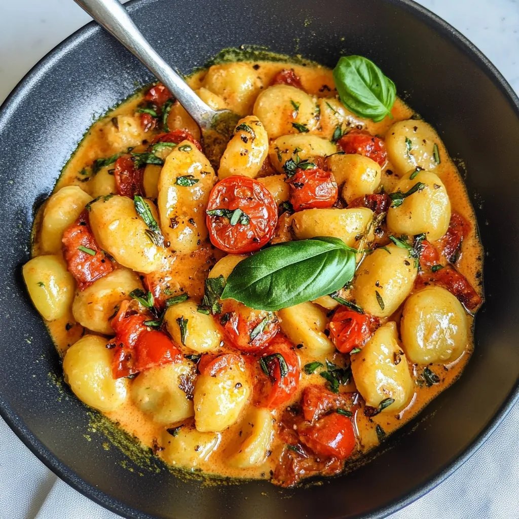 Cremige Gnocchi mit gerösteten Tomaten