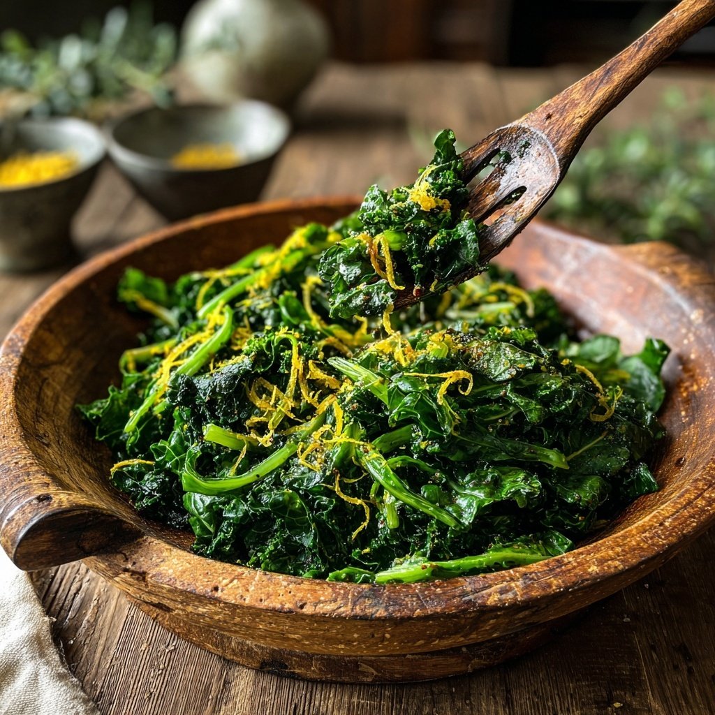 Salatgrün Kräuter Grünkohl Sauté