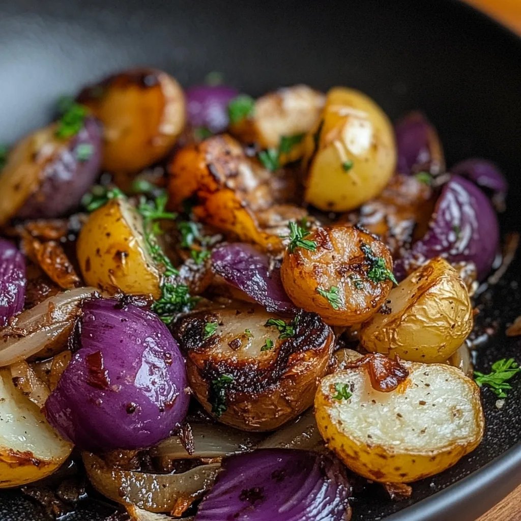 Rotkohl-Pfanne mit Kartoffeln