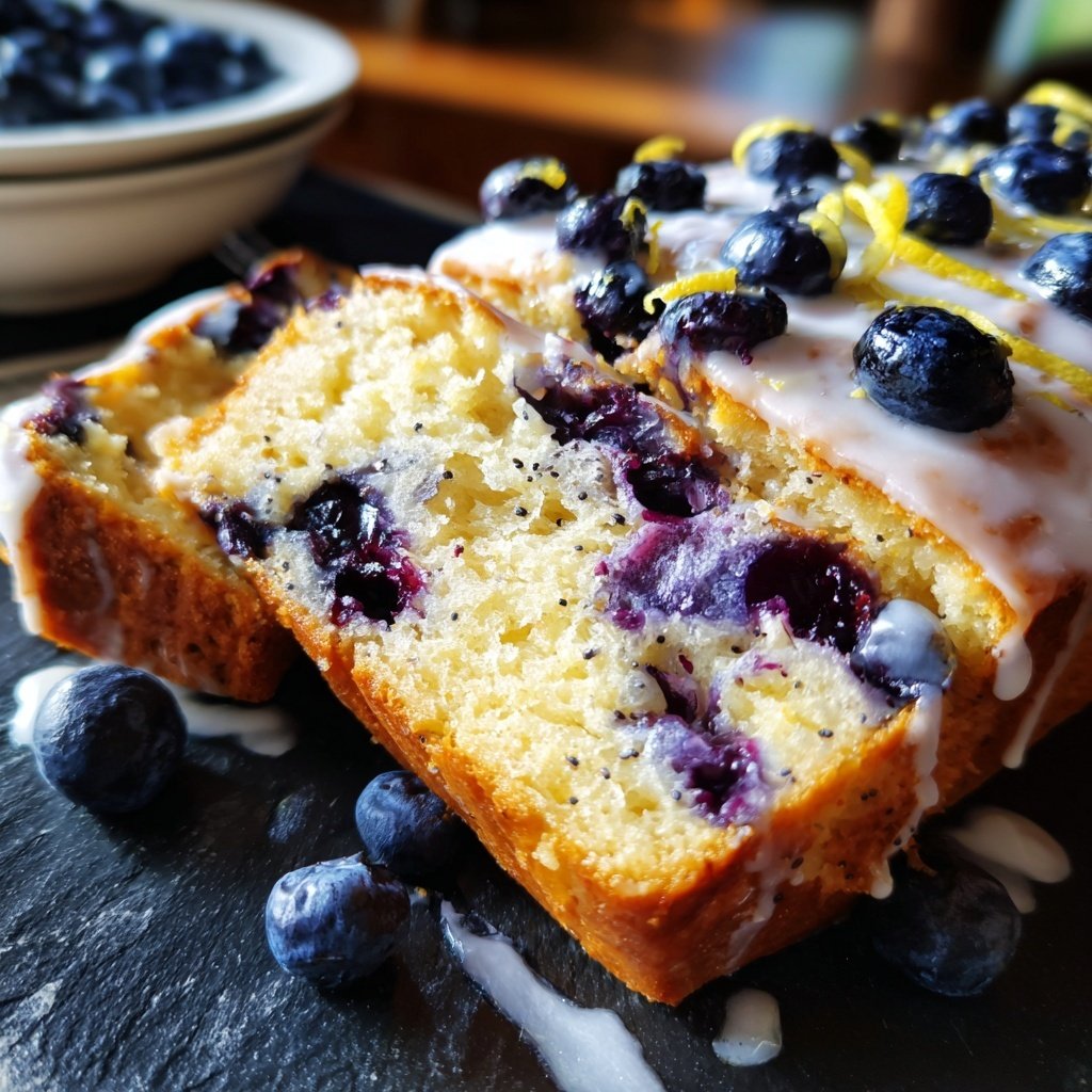 Blaubeeren Zitrone Sauerteig mit Mohnkörnern