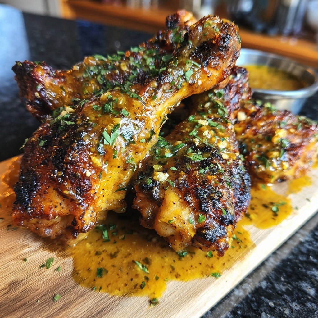 Honig-Senf-Hähnchenschenkel-Blech