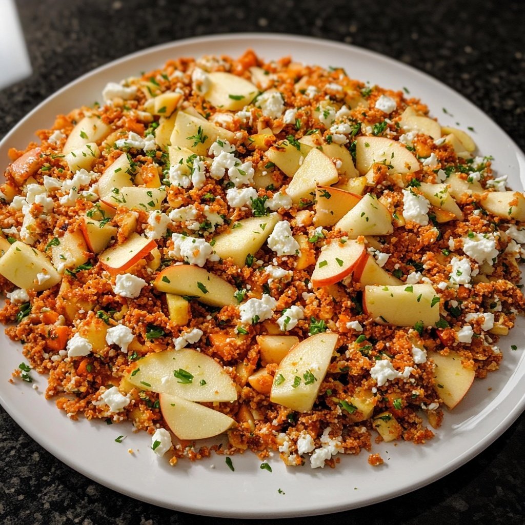 Rotkohlsalat mit Apfel und Feta