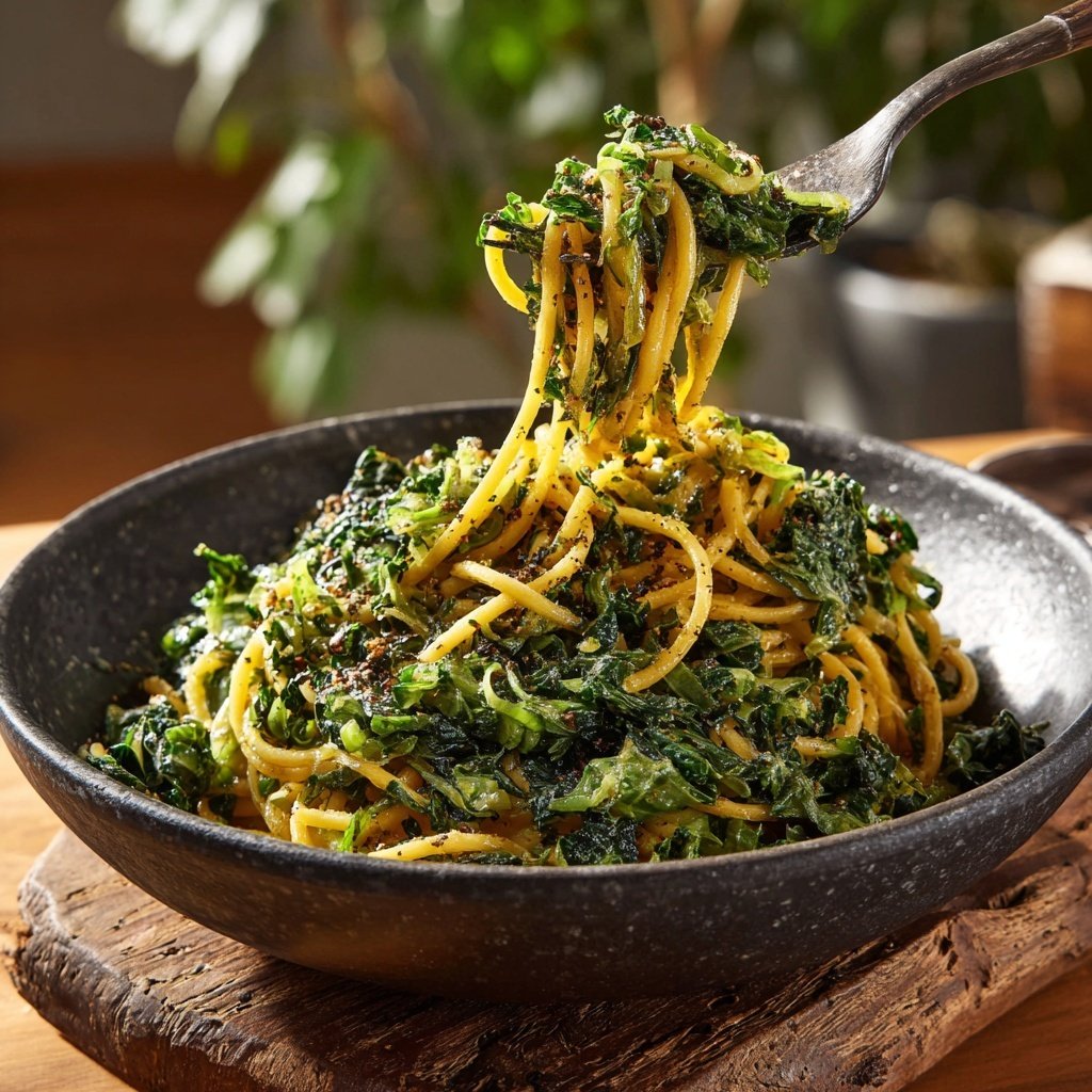 Spitzkohl Nudel Pfanne würzig