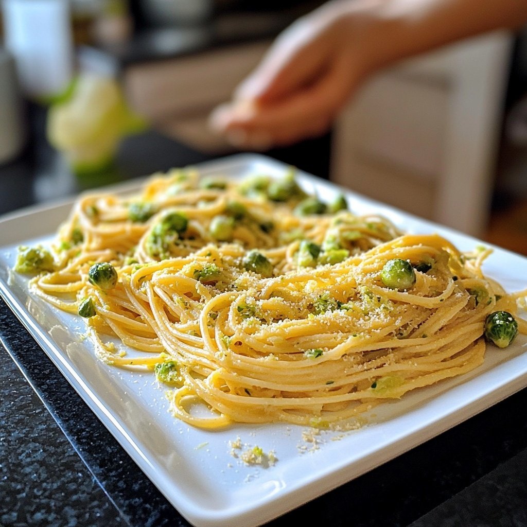 Spaghetti mit Rosenkohl