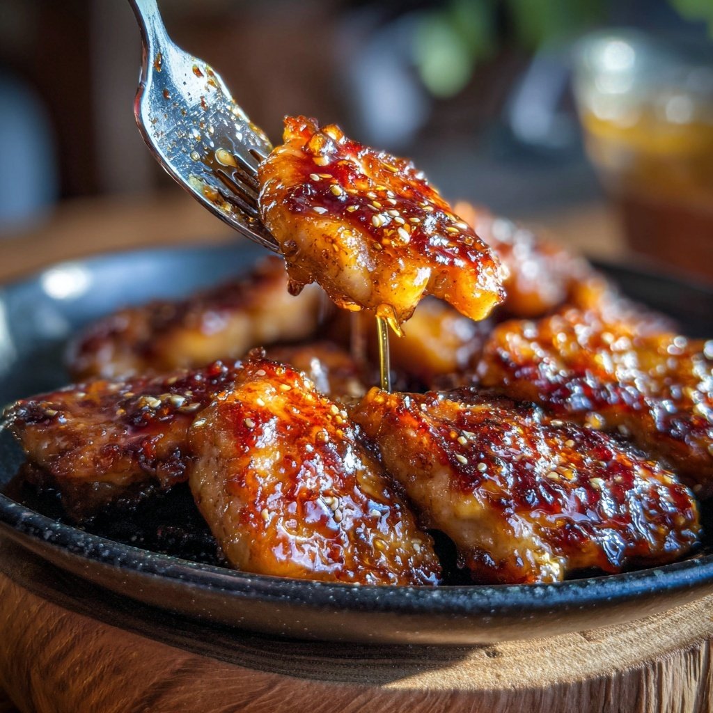 Granatapfelmolasseglasierter Huhn Karotten