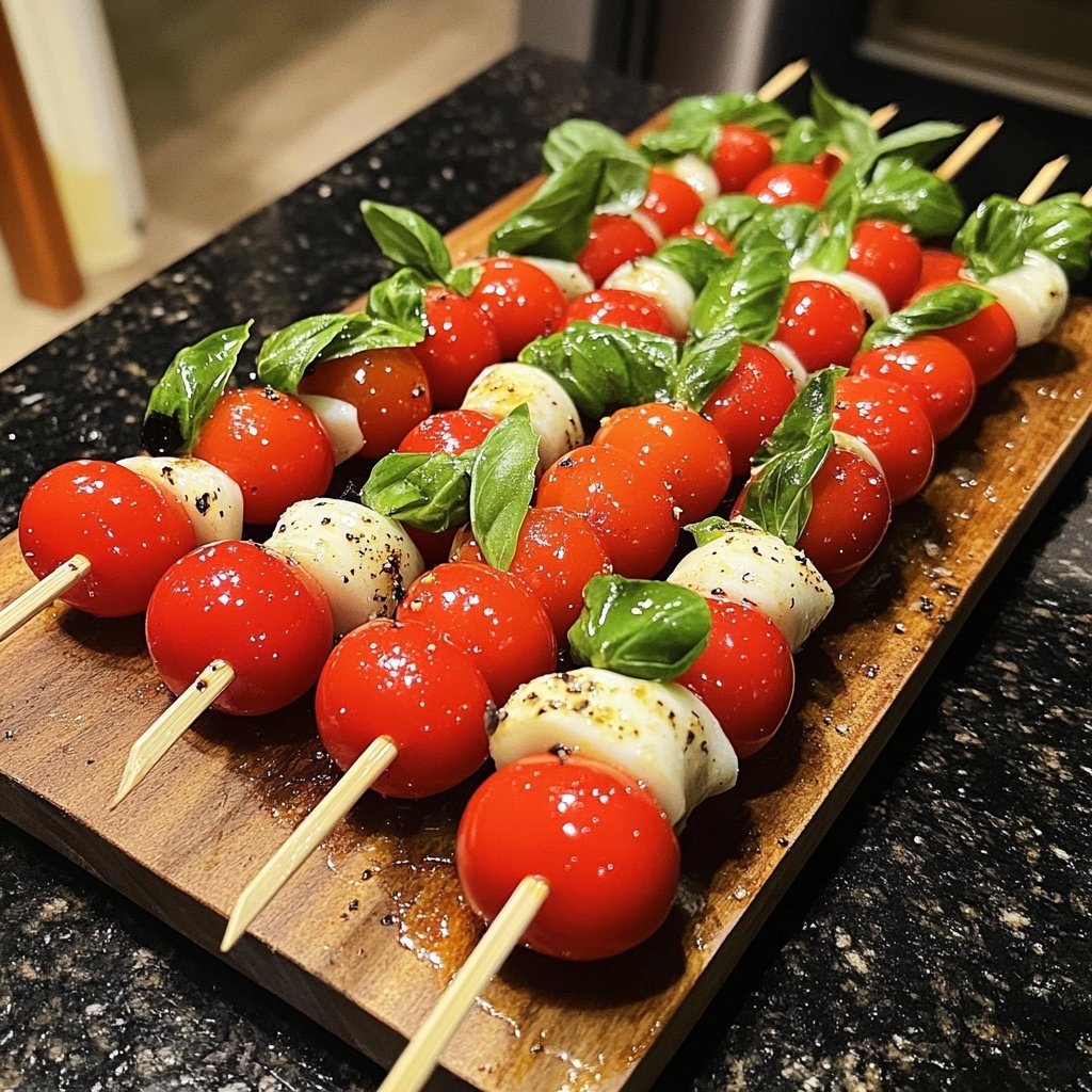 Einfache Caprese Kirsch Tomaten Spieße