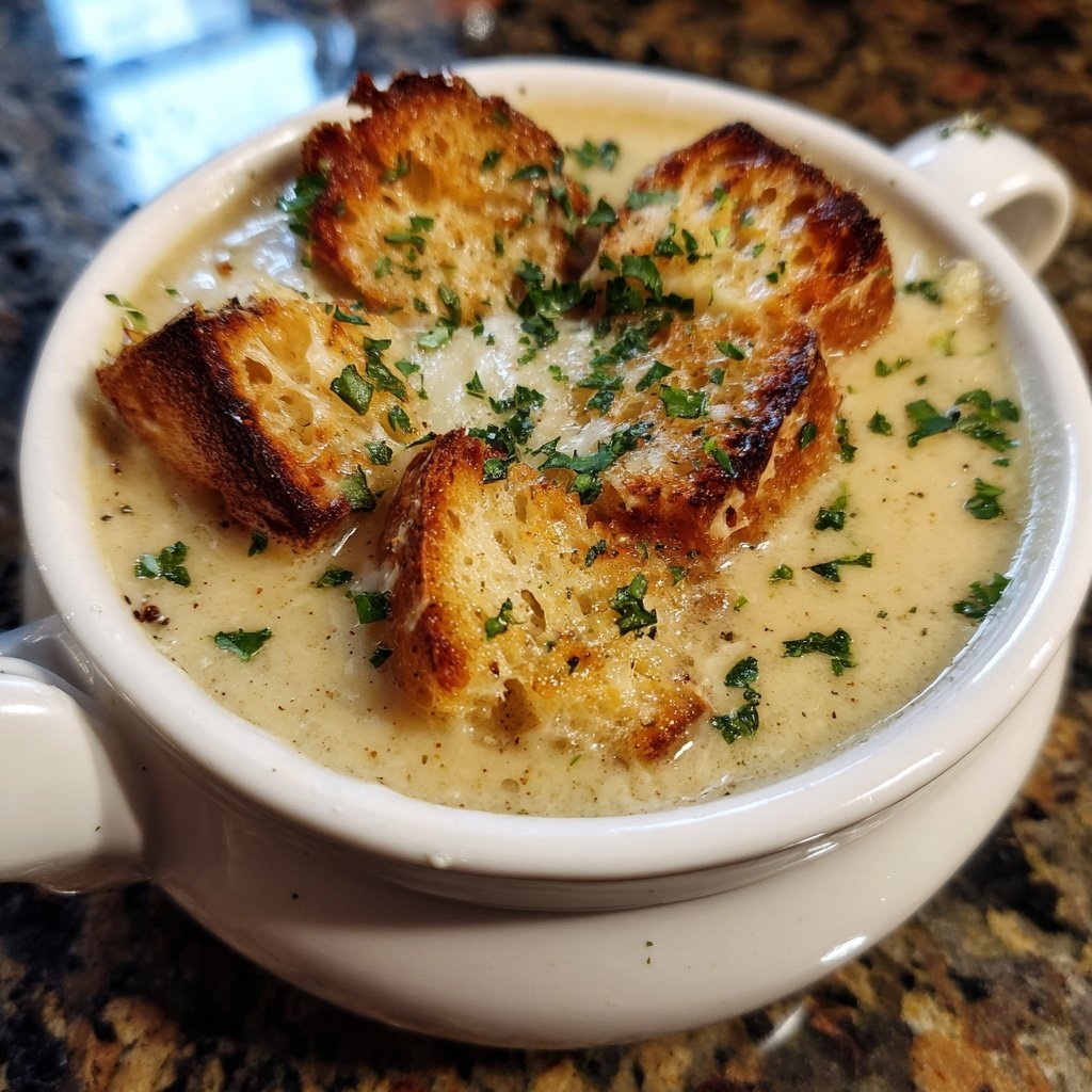Französische Zwiebelsuppe Gruyere Croutons