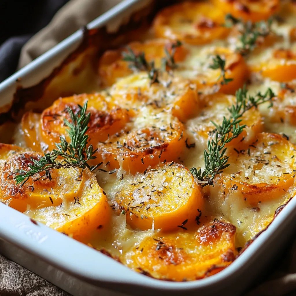 Cremiger Kürbis-Kartoffel-Auflauf