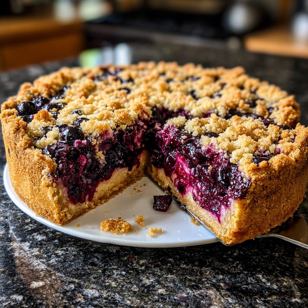 Blaubeeren Zitrone Sauerteig mit Streusel Krümel