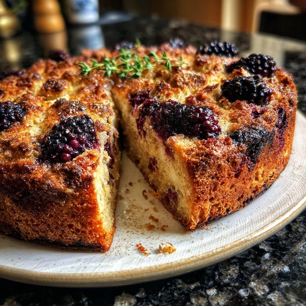 Steinbock Brombeere Thymian Kuchen