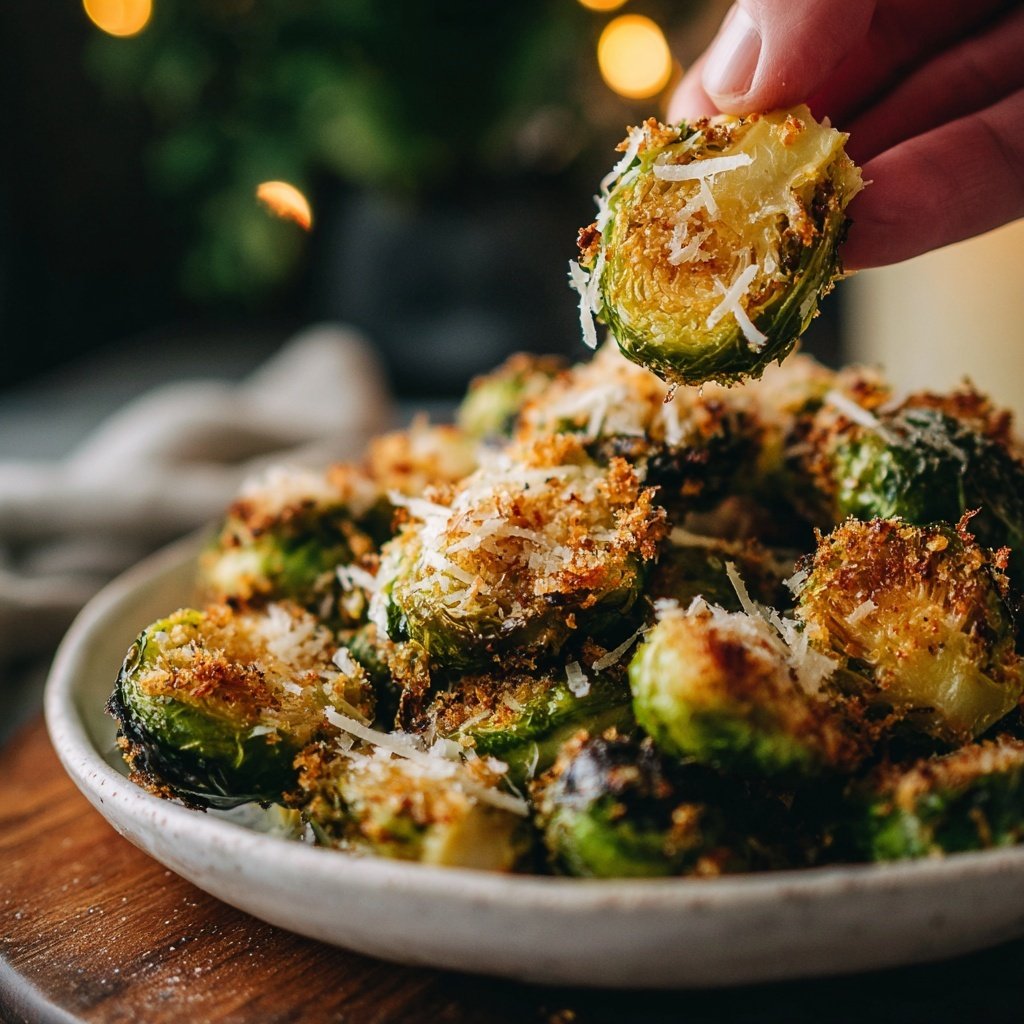 Knuspriger Rosenkohl aus dem Ofen mit Parmesan​