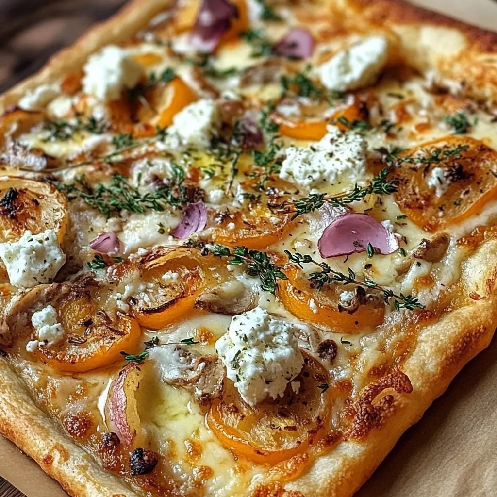 Kürbis-Flammkuchen mit Feta