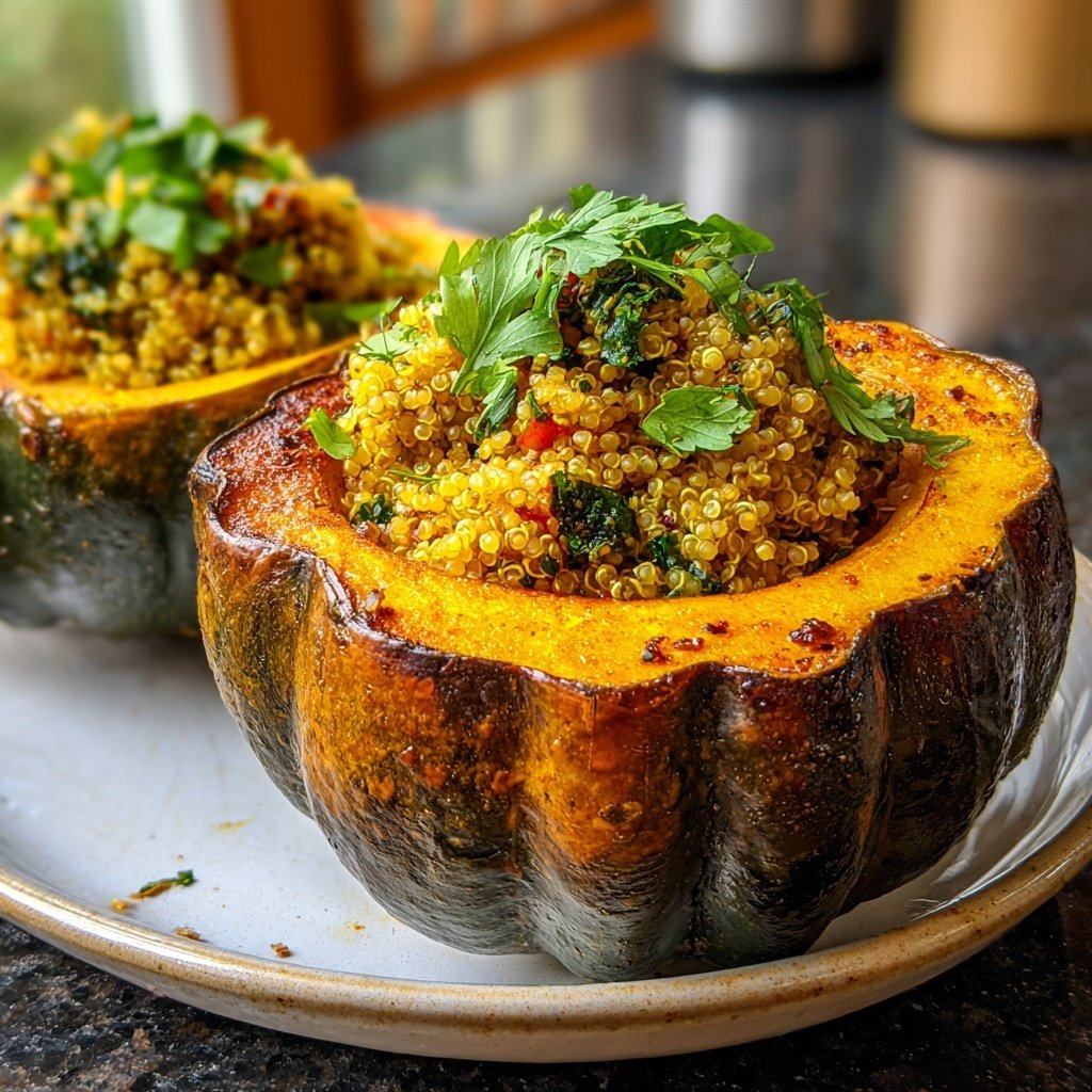 Gefüllter Eichelkürbis mit Quinoa