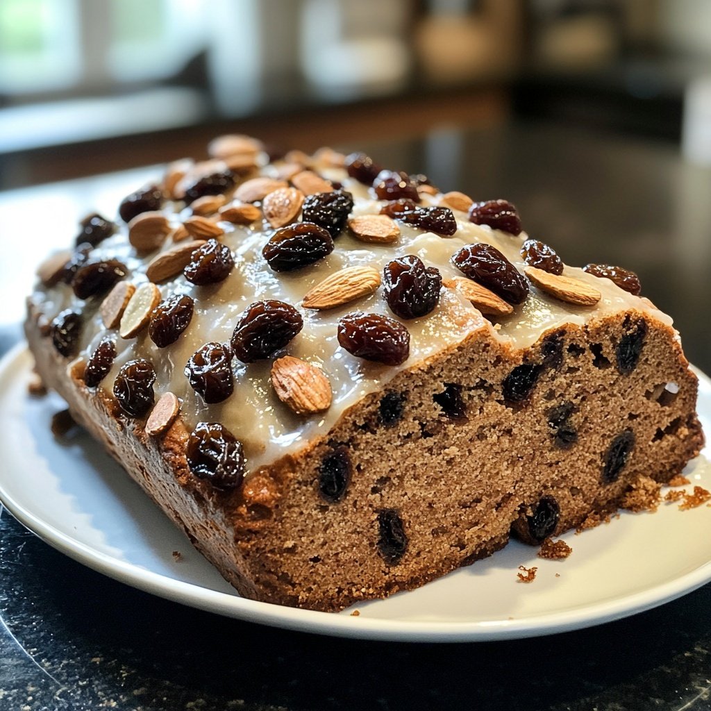Christstollen mit Rosinen und Mandeln
