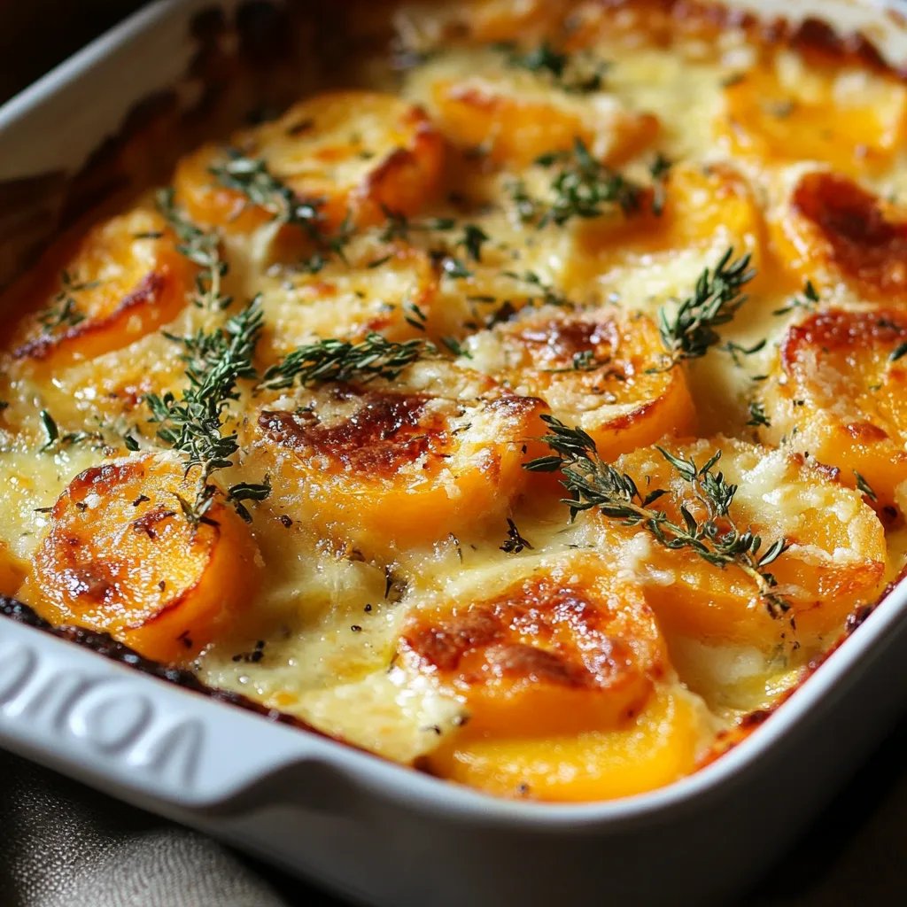 Cremiger Kürbis-Kartoffel-Auflauf
