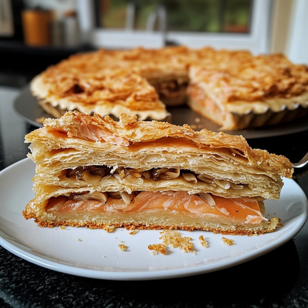 Geräucherter Lachs Schalotte Blätterteig